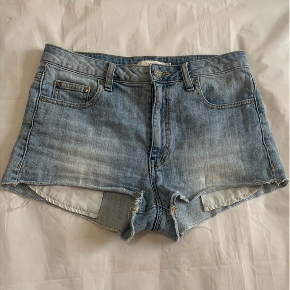 👖 Aritzia Talula High-Waisted Blue Denim Cut-Off  Shorts - Women’s Size 27 👖 - Picture 4 of 7